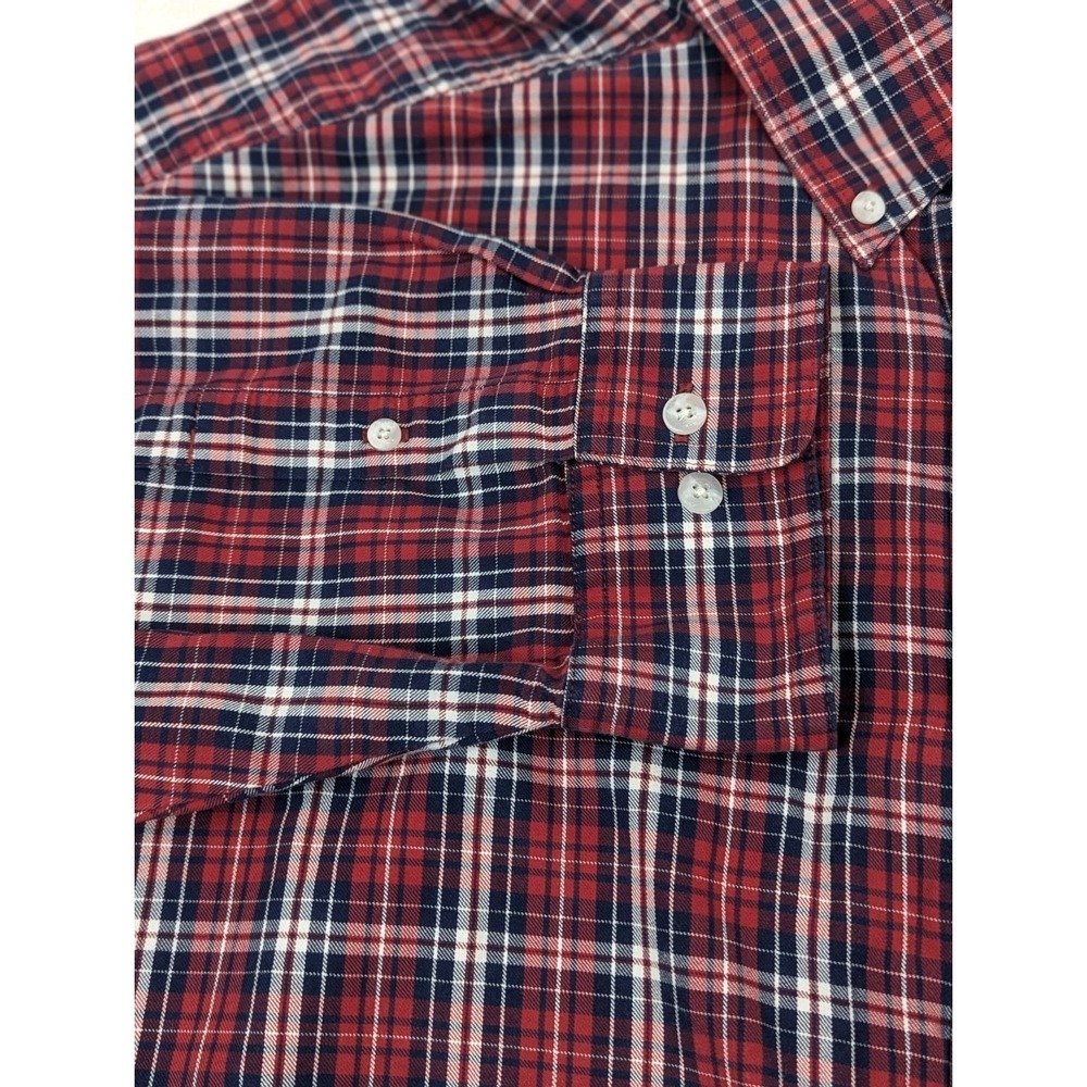 Ariat Pro Shirt Mens 3XL Long Sleeve Red White Blue Plaid Embroidered Western - Picture 5 of 11